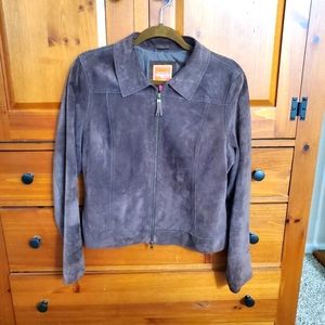 Womens suede jacket, brown